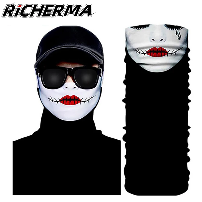 Зимняя Балаклава с рисунком черепа маска для лица мотоцикла Хэллоуина шейный