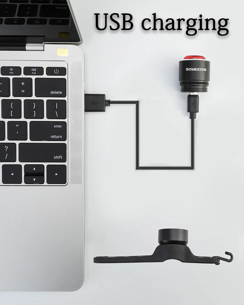 ROCKBROS USB Перезаряжаемый IPX5 задний светильник мини светодиодный MTB дорожный задние фары велосипеда 5 люмен Водонепроницаемый Интеллектуальный велосипедный светильник