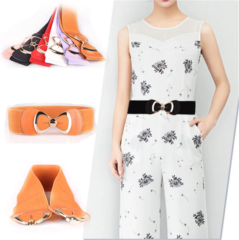 

Lady Elastic Strap Plus Size 70cm*6cm PU Leather Stretchy Metal Hook Waist Belt Waistband Designer for Women Dress