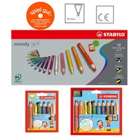 stabilo woody 3 in 1 multi talented pencils with sharpener 61018 colores