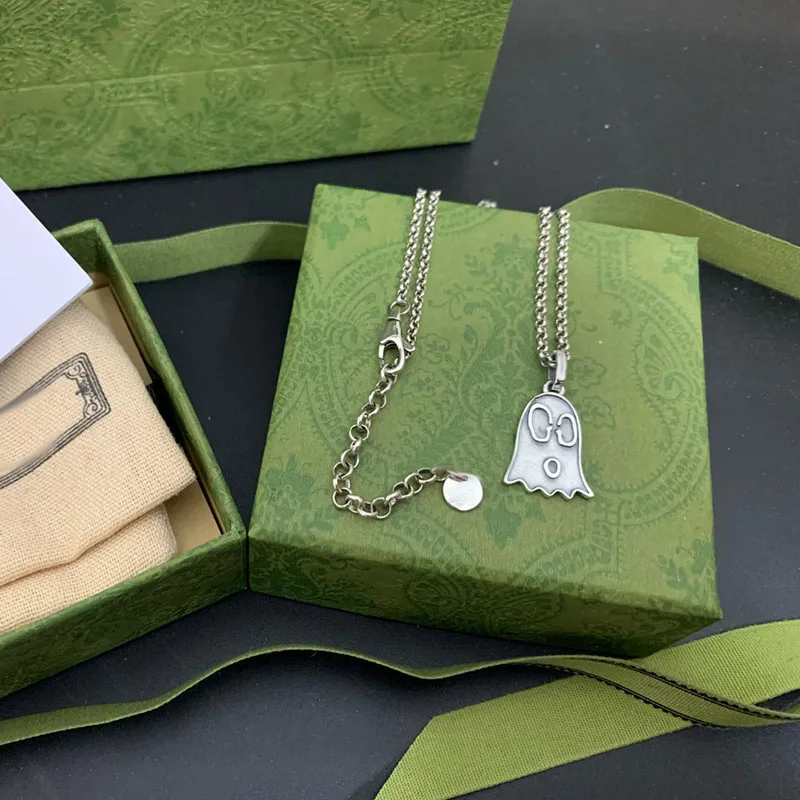 

925 Sterling Silver Specter Necklace Luxury Men And Women Couple Hip Hop Retro Pendant Trend Of The Party Jewelry Gift