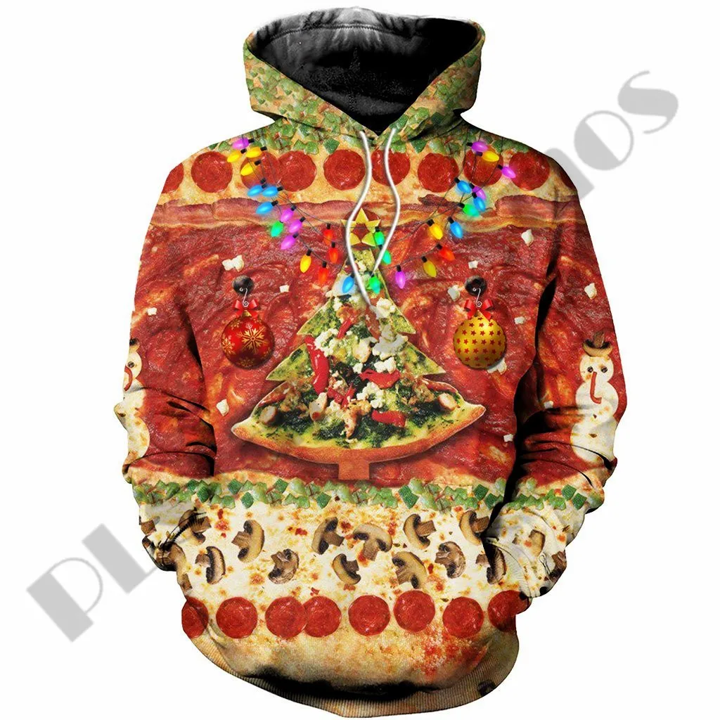 

PLstar Cosmos 3Dprinted Newest Christmas Pizza Art Harajuku Streetwear Funny Unique Unisex Casual Hoodies/Sweatshirt/Zip Style-9