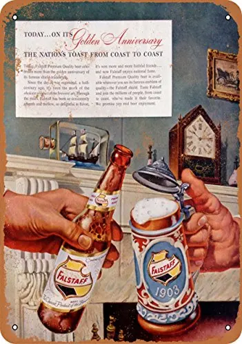 

Metal Sign - 1953 Falstaff Beer 50th Anniversary - Vintage Look