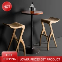 leisure dining bar chair wood minimalist industrial luxury dining wooden bar stool nordic kitchen chaise de bar waiting chair