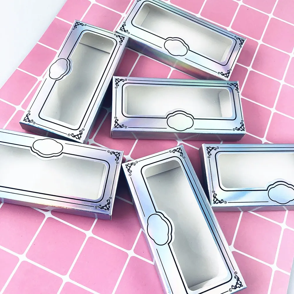 

100 Pcs Eyelash Packaging Box Bulk Wholesale Custom 3D Mink Lashes Boxes Packaging With Logo Makeup Set Eyelashes Case Pack