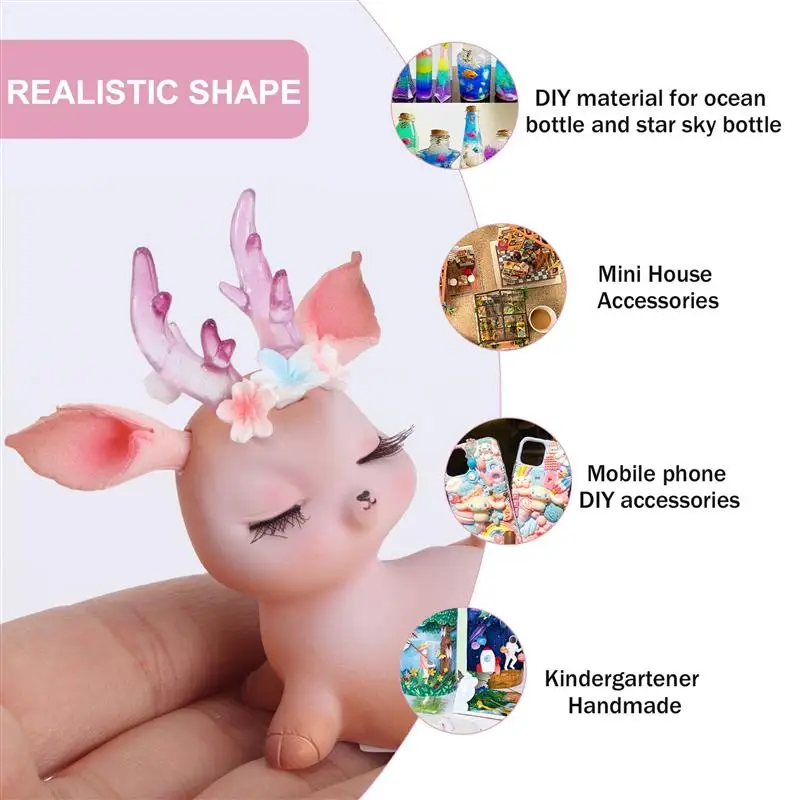 

2pcs Delicate Deer Shaped Cake Decoration Birthday Cake Ornament (Pink Brown)