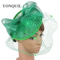 elegant ladies chic mesh hair fascinator veils hat bridal headwear with big bow hair accessories for women wedding cocktail hat