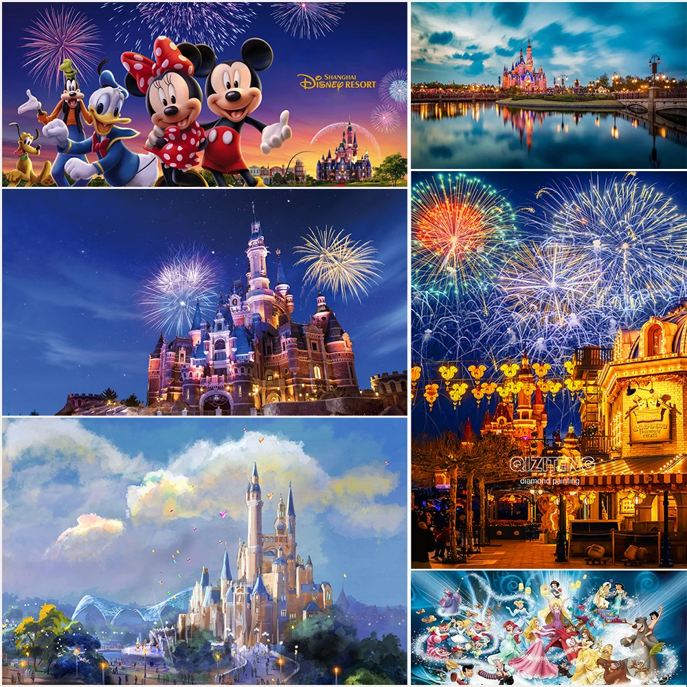 

Disney 5D DIY Diamond Painting Princess Castle Cross Stitch Kit Inlaid Diamond Embroidery Mosaic Home Decoration Painting