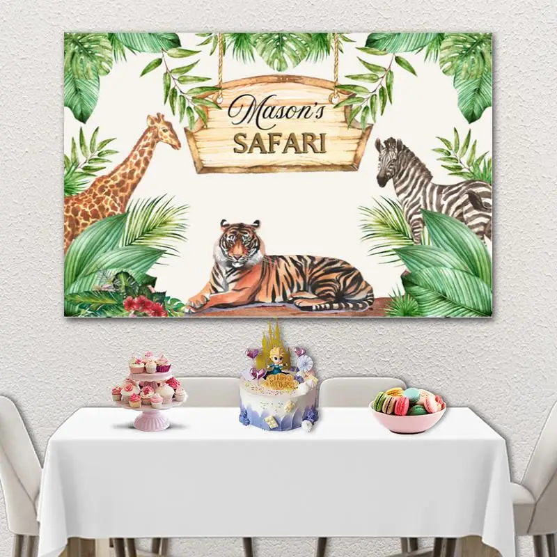 Весенний дождь лес Зебра Тигр с капюшоном рисунком Жираф из Кореи животных фон