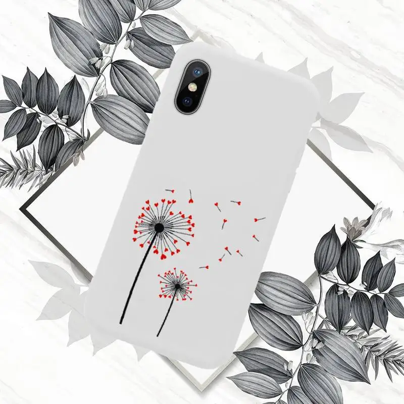 

Dandelion Simple flower Phone Case Candy Color for iPhone 6 7 8 11 12 s mini pro X XS XR MAX Plus