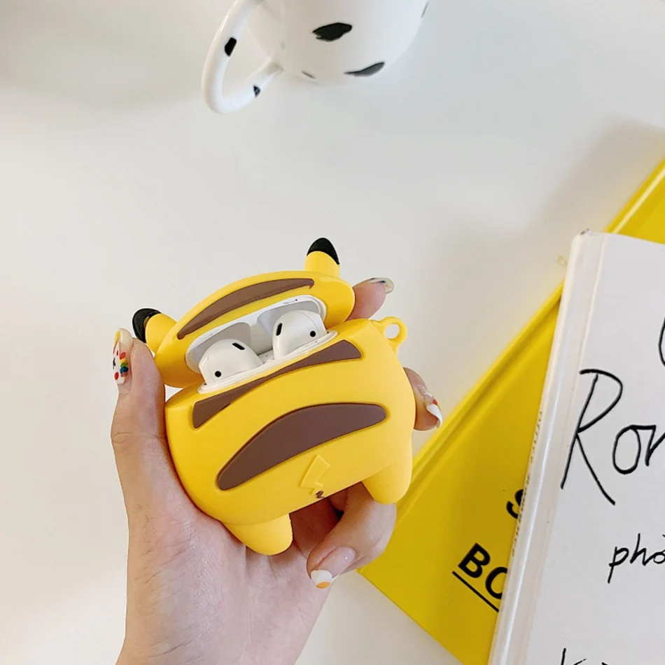 764 3D Силиконовый наушник чехол для Airpods чехол милый КИТ Жук чехол для Apple Air pods чехол для наушников кольцо ремень - Цвет: 764