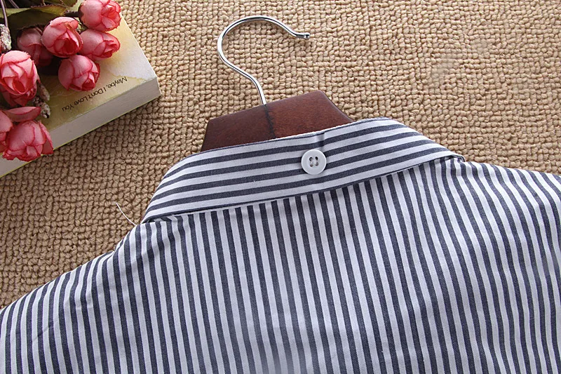 

Women Stripes Stand Fake Collar Detachable Button Down False Collar Removable Half Shirt Blouse Decor Clothes Accessories