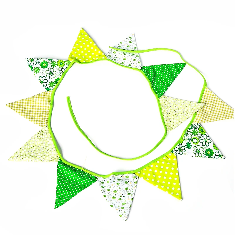 Флажки из хлопчатобумажной ткани 2 7 м 12 флажков тканевая гирлянда для свадьбы дня