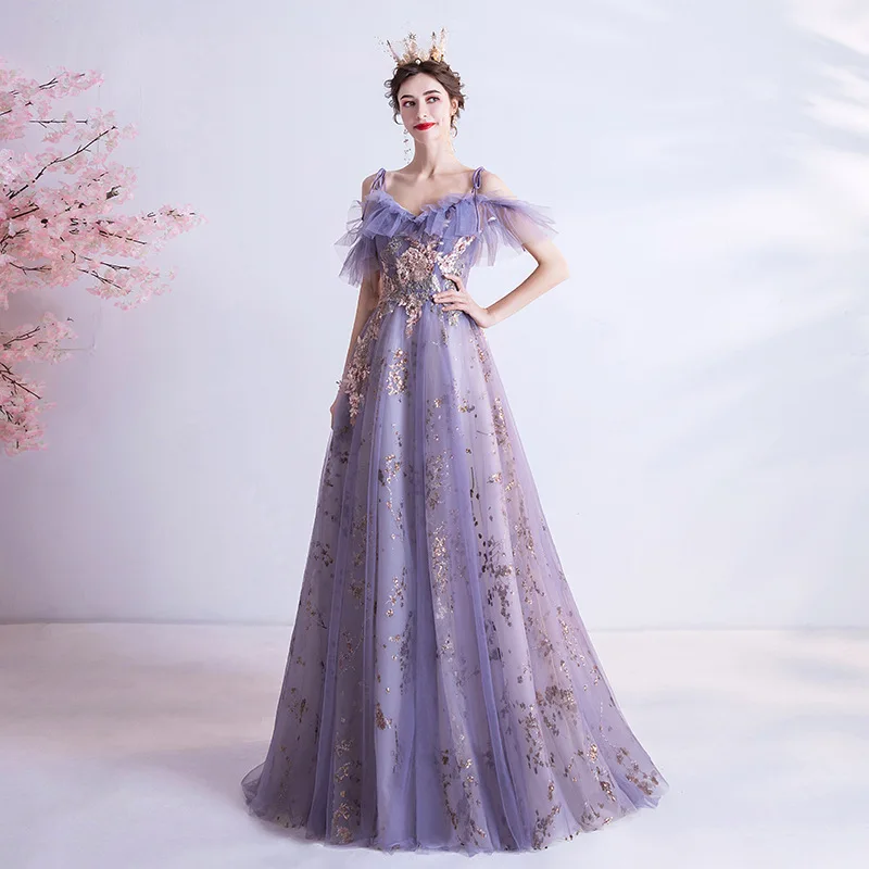 

Элегантное фиолетовое вечернее платье с градиентом Звездное платье с изящными блестками бантом на тонких бретельках ТРАПЕЦИЕВИДНОЕ ПЛАТЬ...