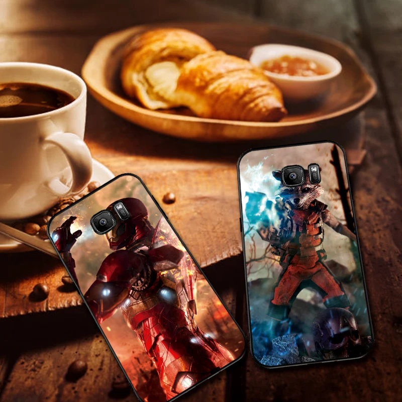 Luxury Black Case For Samsung A3 4 5 6 plus A8 9 A10 A20 30 A40 50 A60 A70 2017 M40 J6 Cover Marvel groot captain marvel | Мобильные