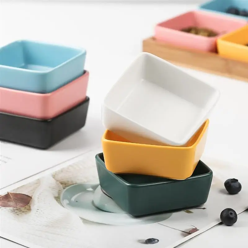 

Bowl for cat Square Ceramic Puppy Cat Double Bowl Rollover Proof Pet Feeder Pet Supplies cat accessories Cat Dog feeder Drinker