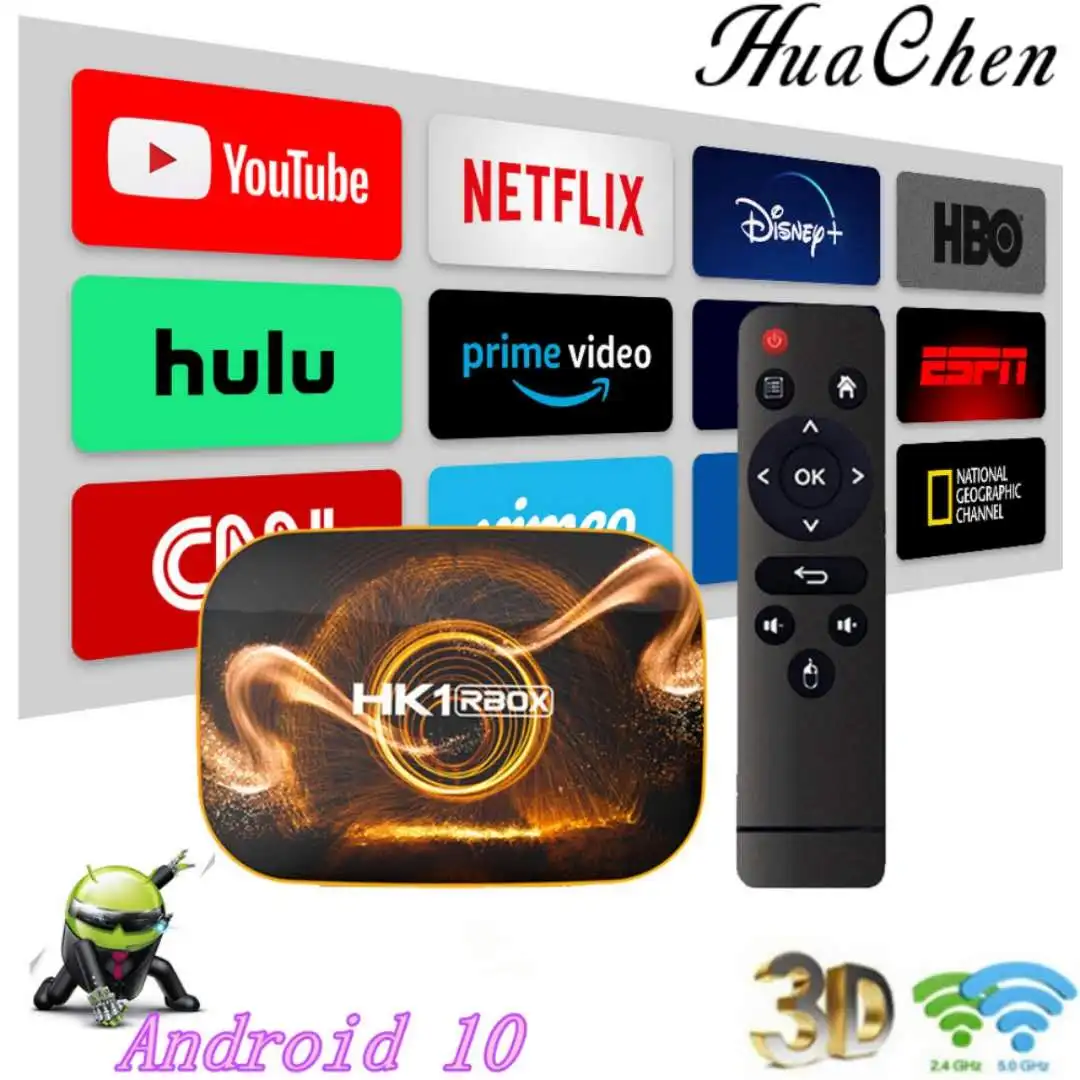 Новый HK1RBOXAndroid 10 телеприставка RK3318 quad core4G + 64 Гб Wifi 3D 6K ultra HD TV box|ТВ-приставки и