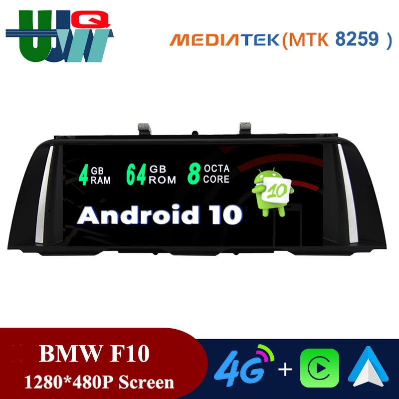 

Автомагнитола UJQW, 2 Din, Android 10,0, мультимедийный плеер для BMW 5 серии F10 F11 F18, беспроводной Carplay, GPS, Bluetooth, Wi-Fi, 4G, стерео