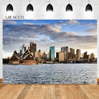 laeacco modern seaside city sydney opera house photocall backgrounds baby child customized poster portrait photography backdrops