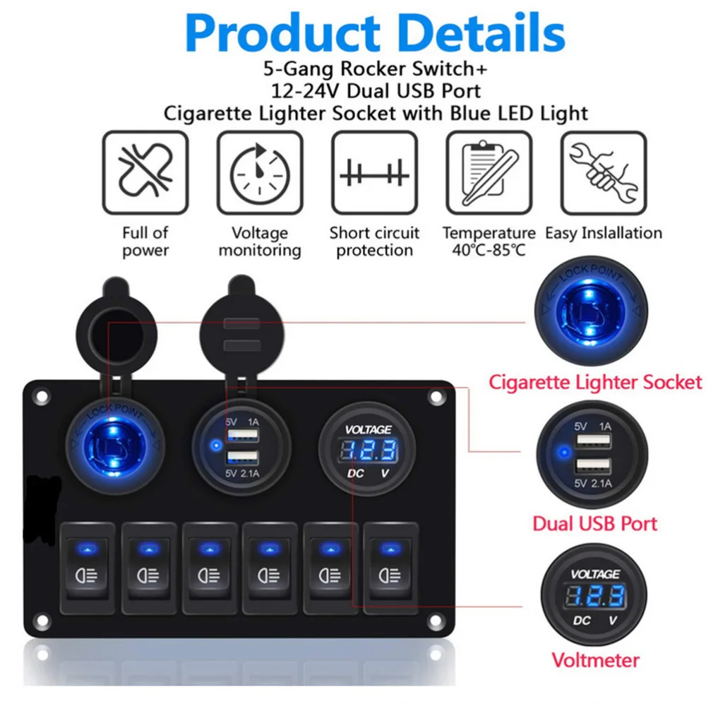 

1pc Useful Switch Control Panel Sturdy Circuit Breaker Panel Simple Switch Plate