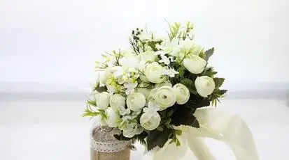 milk white Фиолетовый светло-зеленый розовый синий цвета слоновой кости желтый Свадебный букет цветов - Цвет: milk white