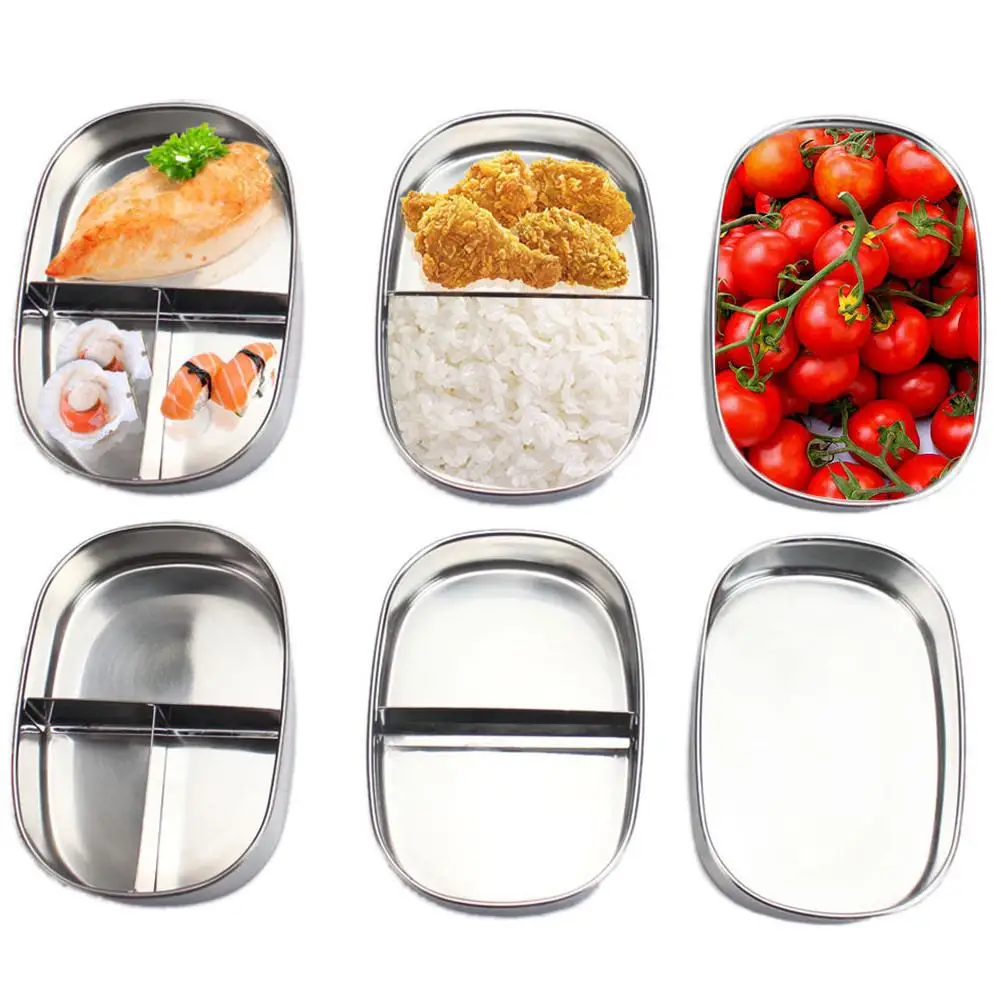 

Portable Stainless Steel Lunch Box Leak-Proof Food Container Bento Box 1/2/3Separation