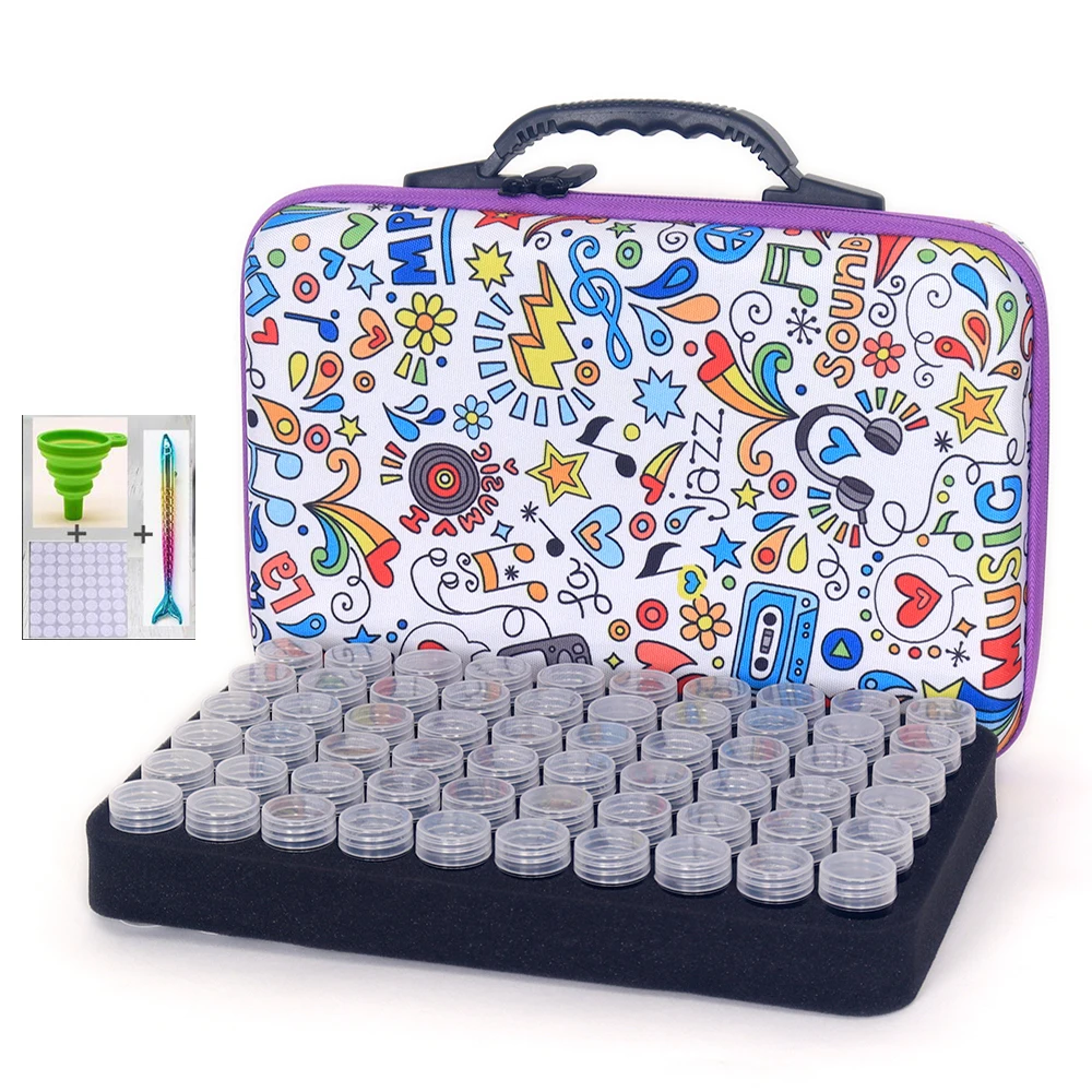 

Brand new hot sale diamond painting 60 bottles storage bag complete, tool box, suitcase, zipper lock bag, mosaic accessories,