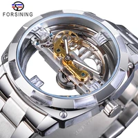 business mechanical watch upgraded version automatic mens watches stainless steel waterproof skeleton dial male wristwatch