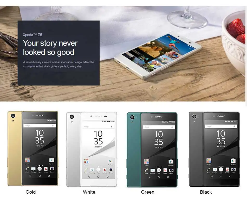 5,2 дюймов 3 ГБ 32 ГБ sony Xperia Z5 E6653 мобильный телефон 4G LTE Snapdragon 810 Восьмиядерный 2900 мАч 23MP Smarthone
