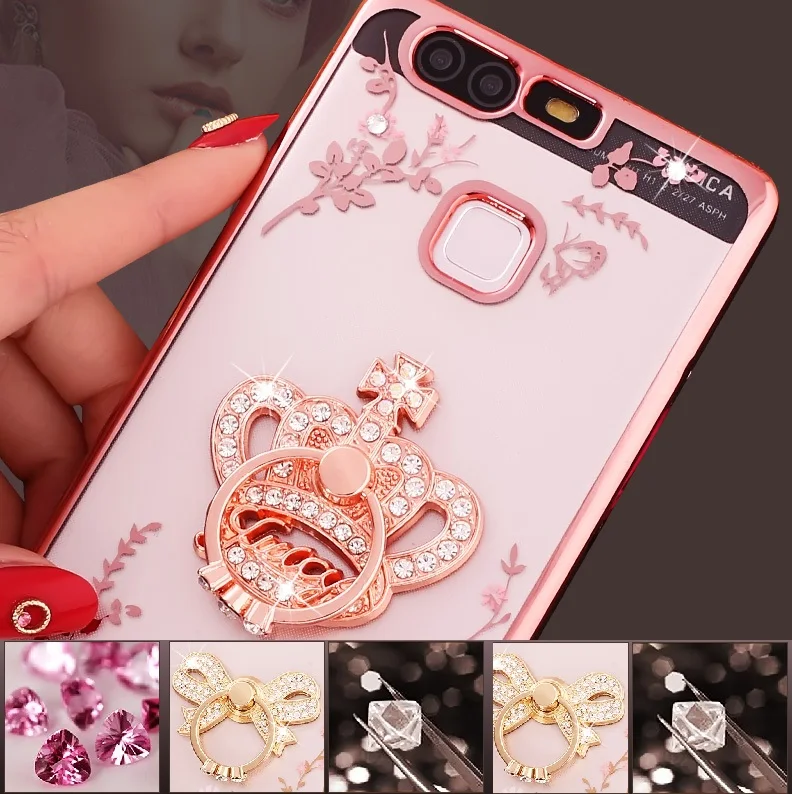 Роскошный чехол для телефона из мягкого термопластика с кристаллами держатель