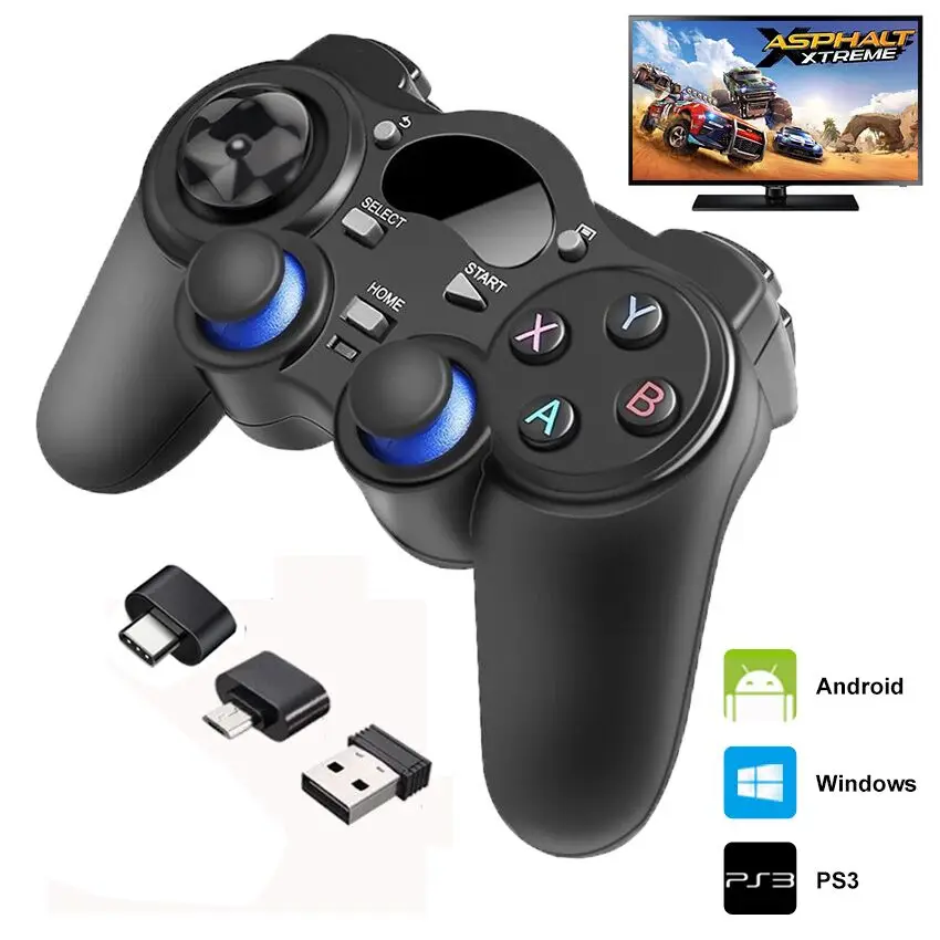 

New 2.4G Wireless Joystick Wireless-Controller Gamepads Console Handle Bluetooth USB OTG Converter Adapter For PC For TV Box