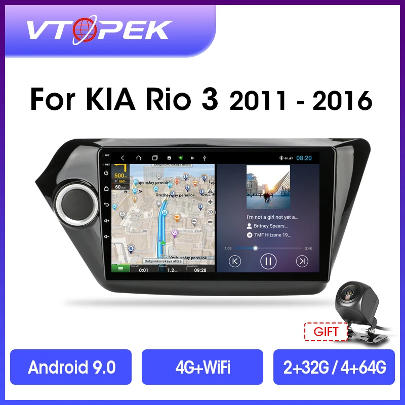 Мультимедийная магнитола Vtopek для KIA RIO стерео система на Android 9 0 с &quotэкраном GPS Wi Fi