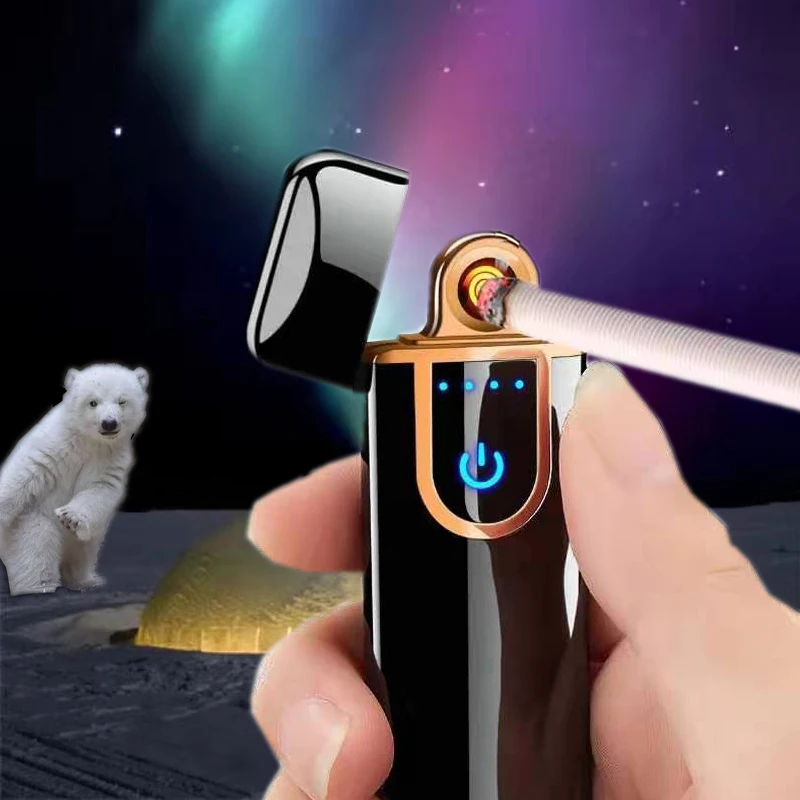 USB Умная Электронная зажигалка ветрозащитная металлическая зарядка