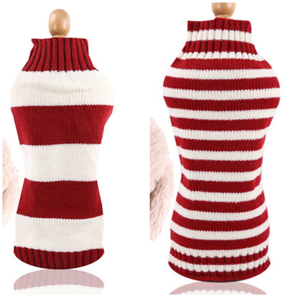 

Winter Warm Dog Clothes Classic Stripe Sweater For Small Medium Dogs Clothes Twited Rope Knitting Coat Pets Clothing Chihuahua