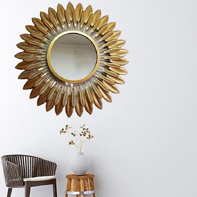 

Железная подвесная зеркальная мебель в Европейском стиле, декоративное зеркало, фоновое настенное зеркало, креативное зеркало, украшение д...