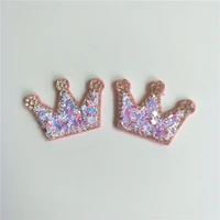 24pcslot 43cm crown sequin padded appliques for diy shoe accessories craft handmade decoration