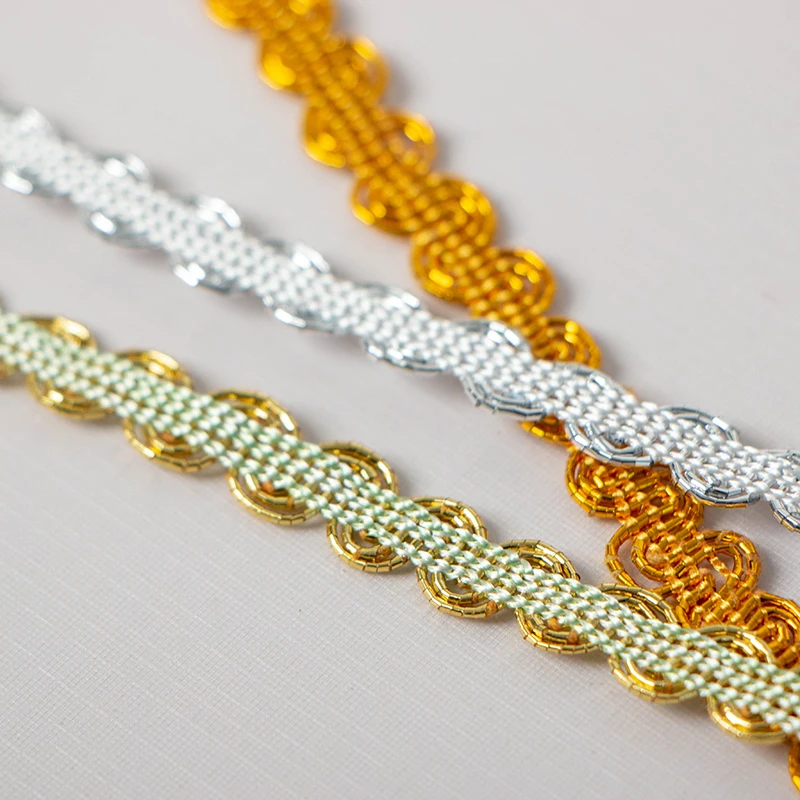 1 м новейшая Серебряная Золотая кружевная ткань Высококачественная лента