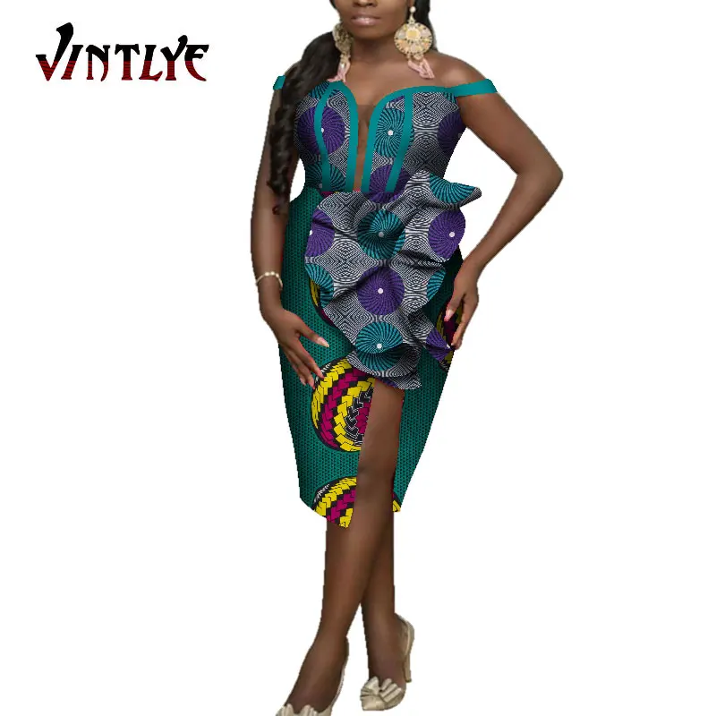 Африканские платья для женщин сексуальное женское платье с лямкой на шее