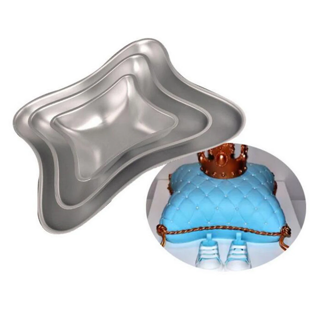 

3 Pieces Aluminum Cake Mold Set Pillow Cake Baking Pan Anodized Aluminum Moulds