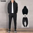 Мужские толстовки спортивный костюм Модный комплект куртка + штаны totgSportswear для мужчин спортивный костюм; Толстовка с капюшоном на весну-осень; Мужская брендовая одежда # tzm234xl