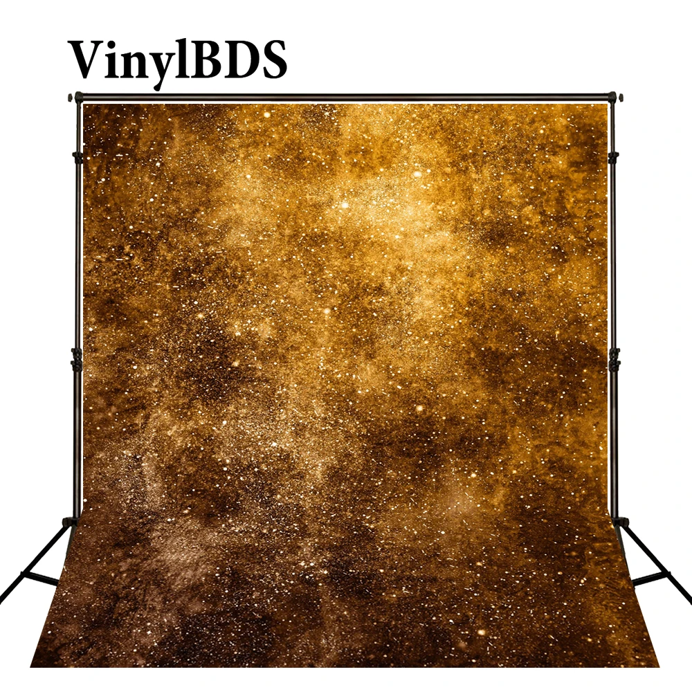 

VinylBDS Gold Shining Dots Golden Silk Curtain Photography Background Photos Abstract Texture Newborn Photography Backdrop