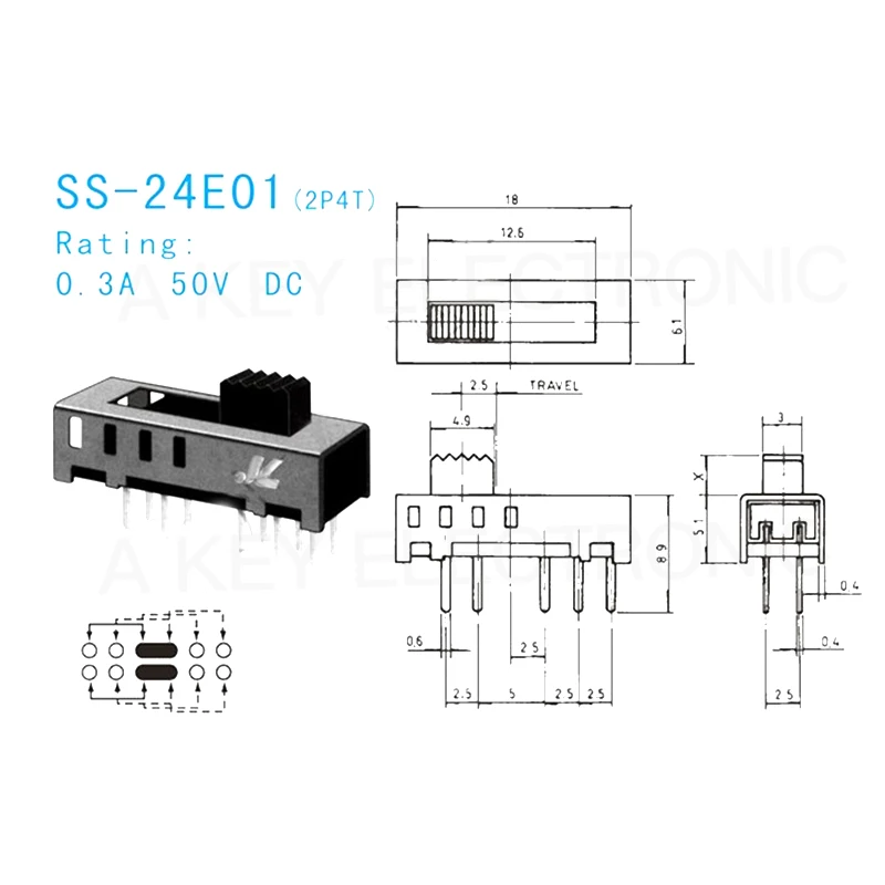 SS-24E01 (2P4T) все виды высотных игрушечных переключателей 4-ступенчатые без