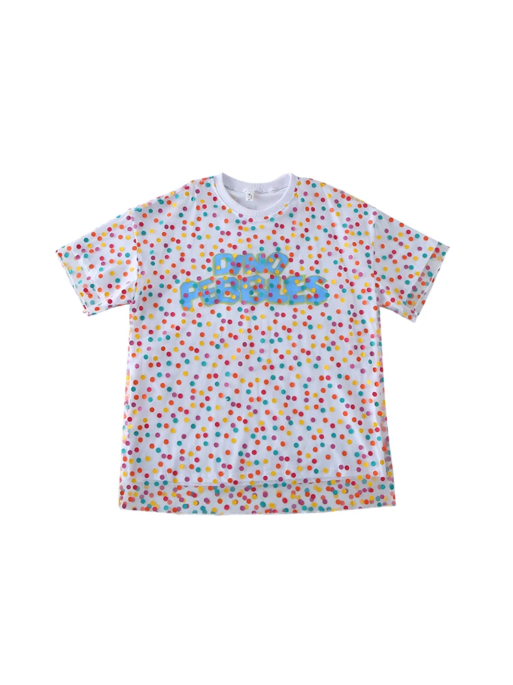 

Polka Dot T Shirt Girls Short Dress Summer Fashion Tulle Korean Cute Girls Dress Boutique Outfits Robe Children Dress BW50DR