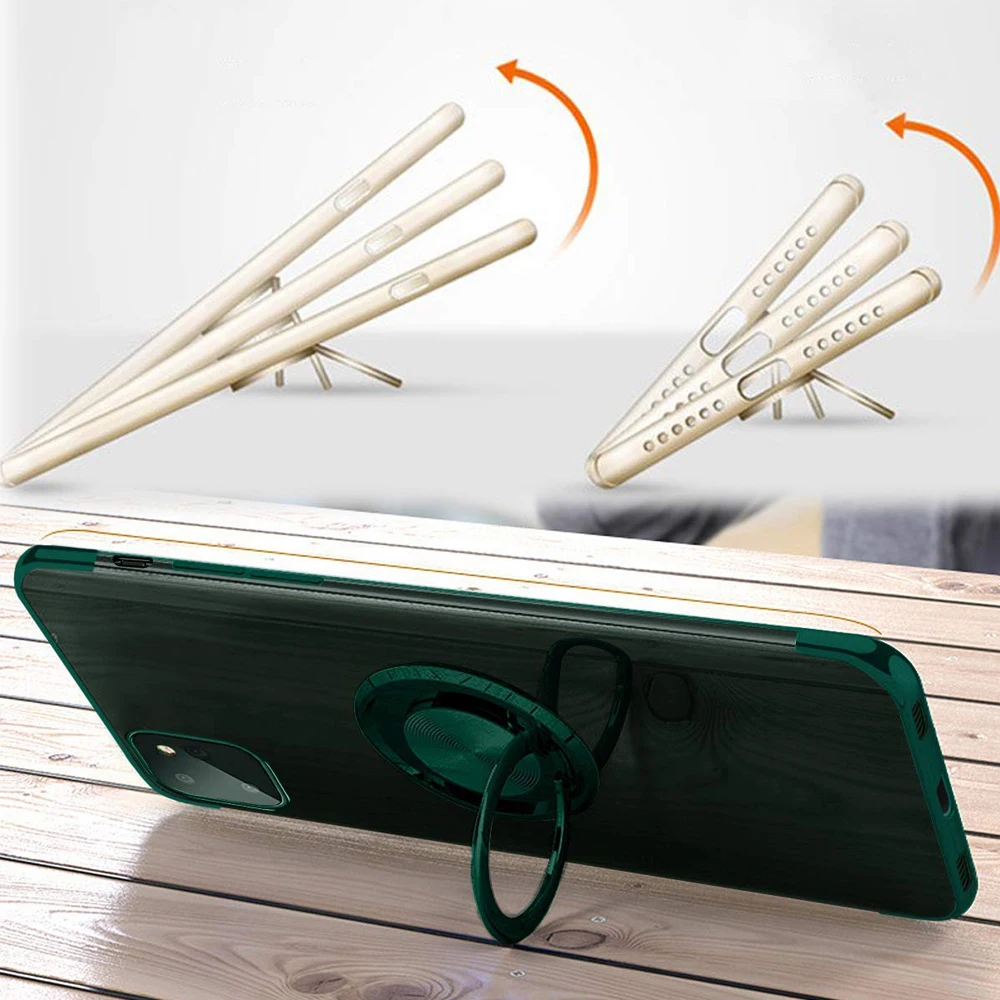 Прозрачные чехлы с магнитным кольцом-держателем для iPhone 11 Pro Max 7 8 6 6s Plus X XR XS MAX