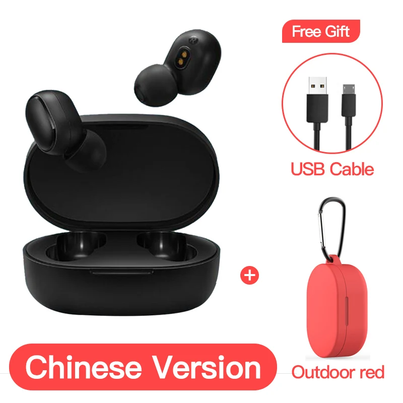 Xiaomi Redmi Airdots глобальная версия Опциональные TWS наушники стерео беспроводной шумоподавление с микрофоном громкой связи AI Bluetooth 5,0 - Цвет: CN add outdoor red