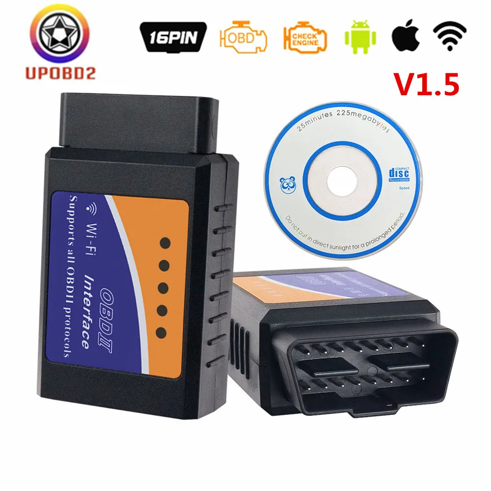 Автомобильный диагностический сканер ELM327 V1.5 WIFI OBD2 OBDII считыватель кодов elm 327 WiFi 1 5