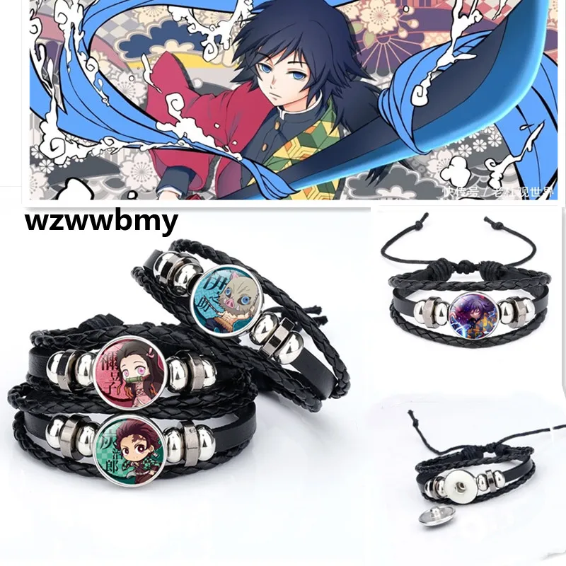 

Japanese Anime Demon Slayer Kimetsu No Yaiba Blade Of Ghost Bracelet Handmade Rope Braided Bracelets Cosplay Fans Jewelry Gift