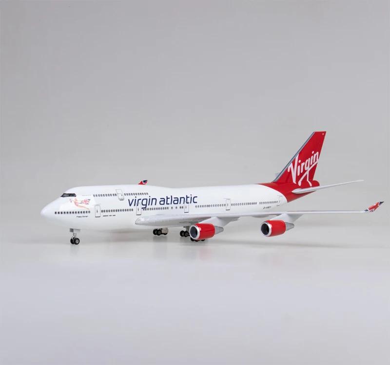 

Diecast 1:150 Scale Airplane Model Gifts Aviation Virgin Atlantic B747 Resin Aircraft with Light Wheels Collection about 47CM