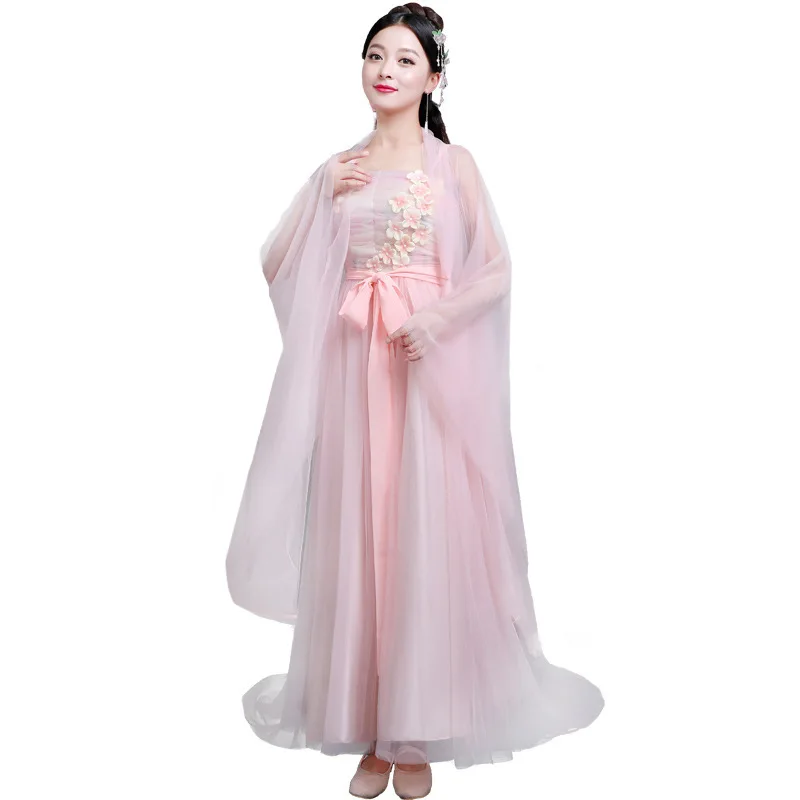 Древний китайский костюм ханфу для взрослых древний элегантная Фея Hanfu грудь