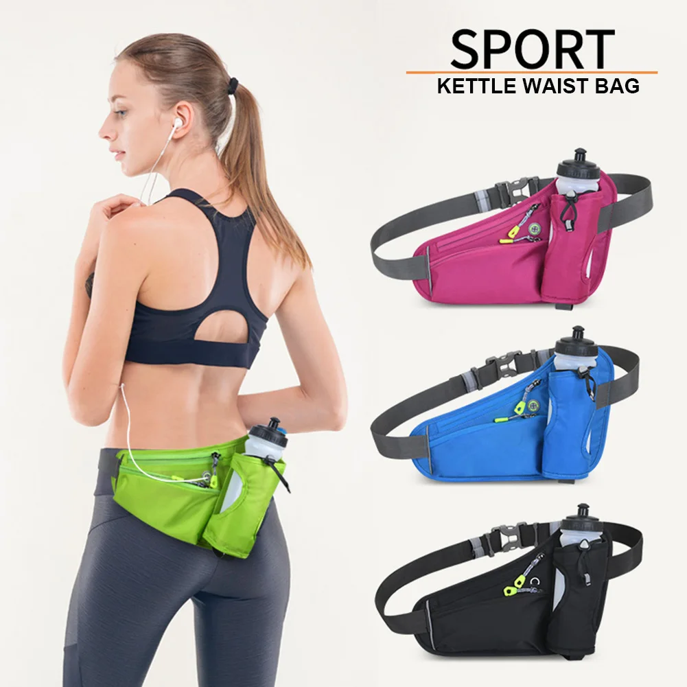 

Nylon Outdoor Running Waist Bags Water Bottle Holder Men Women Bicycle Sports Pouch with Headphone Hole 32x22x1cm